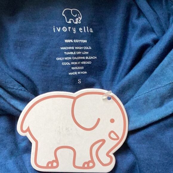 IVORY ELLA NWT T SHIRT HOODIE LAKE OMBRÉ TIE DYE OVERSIZED SMALL - Picture 5 of 6